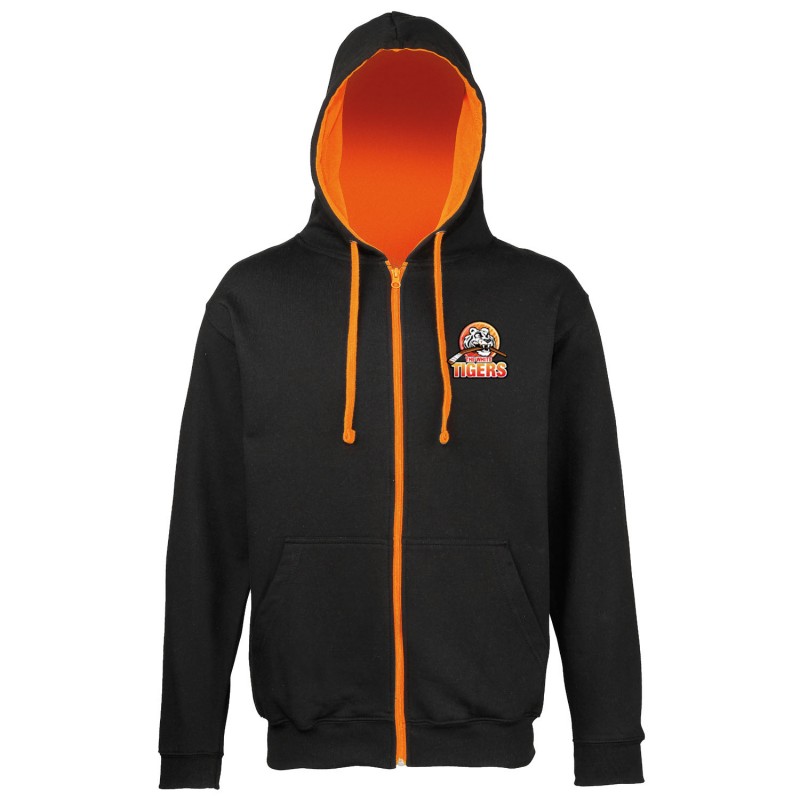 Veste capuche zippée bicolore adulte